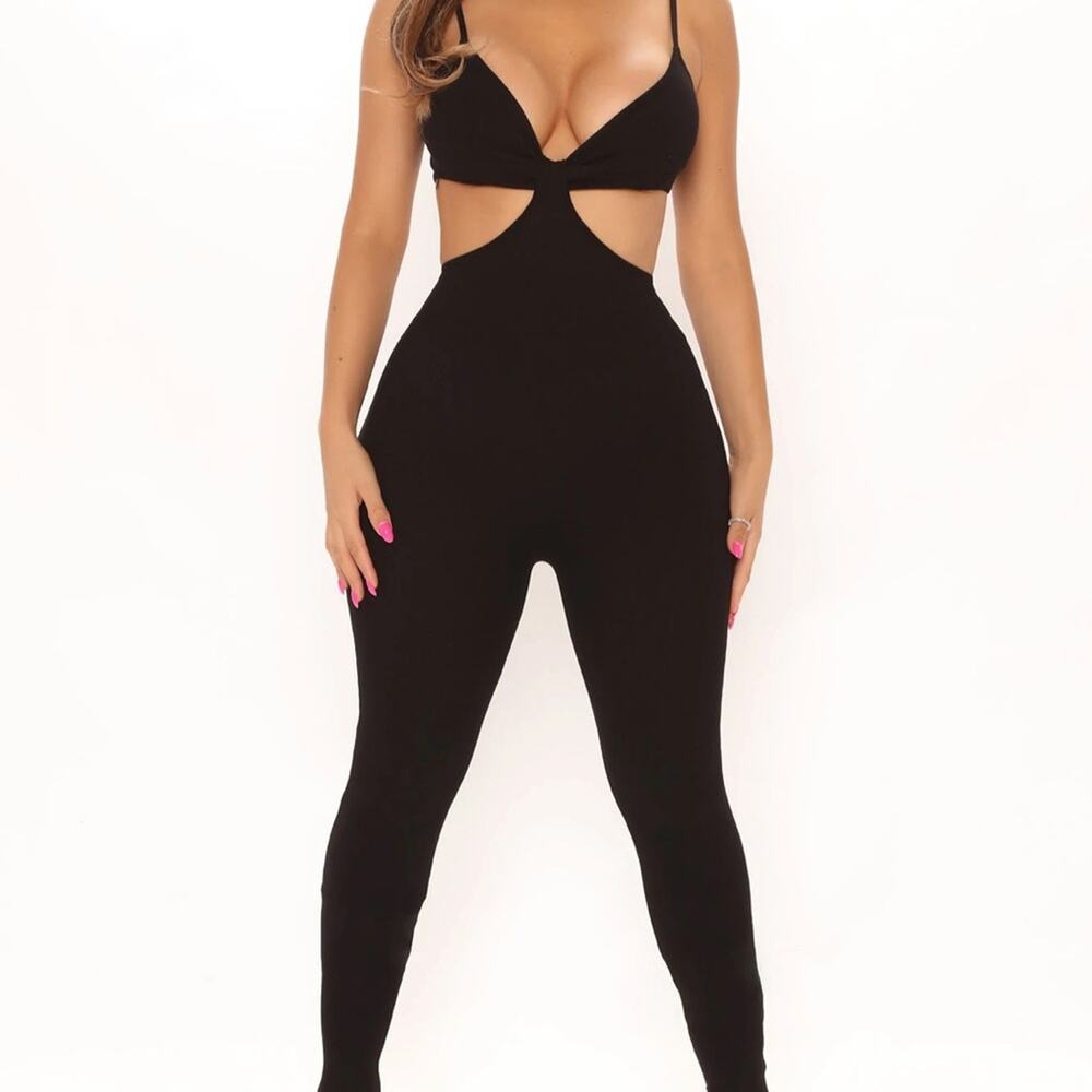 Fashion nova stay cute bestie jumpsuit NWT size large